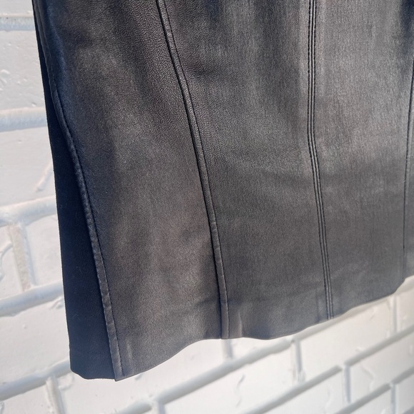 Theory Bristol Leather Modern Seamed C. Combo Sleeveless Tank Shell in Black, S - Picture 8 of 13